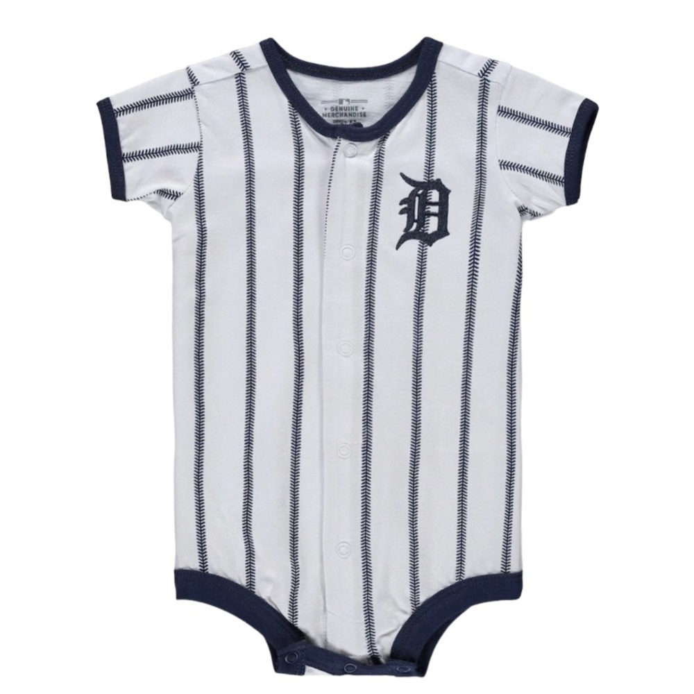 DETROIT Tigers Power Hitter Short Sleeve Jersey Bodysuit Embroidered Emblem NWT